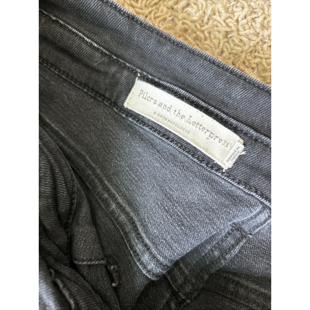 Pilcro Anthropologie SIZE 31 Button Fly Black High Rise Slim Jeans *J160 - Picture 4 of 6